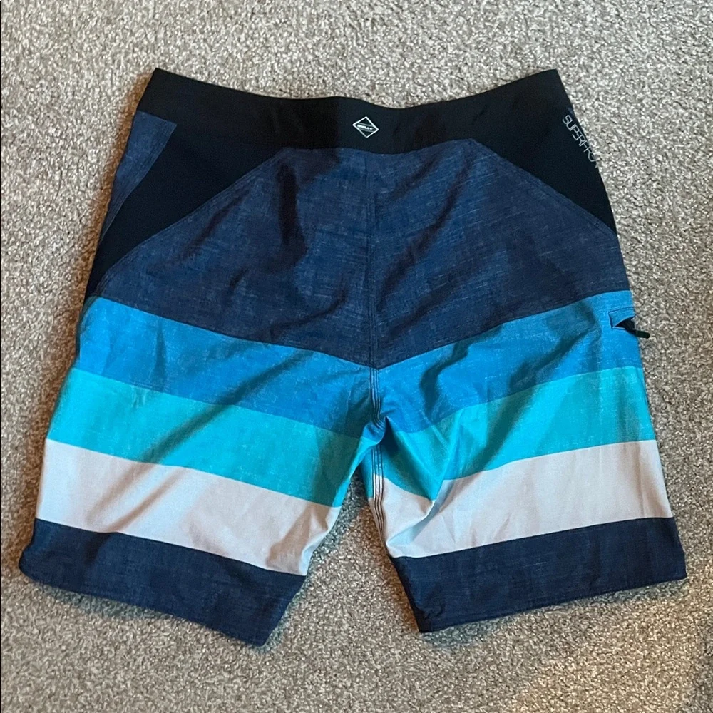O'Neill Men's Striped Blue and White Board Shorts Size‎ 32